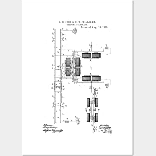 Railway Telegraph Vintage Retro Patent Hand Drawing Funny Novelty Gift Posters and Art